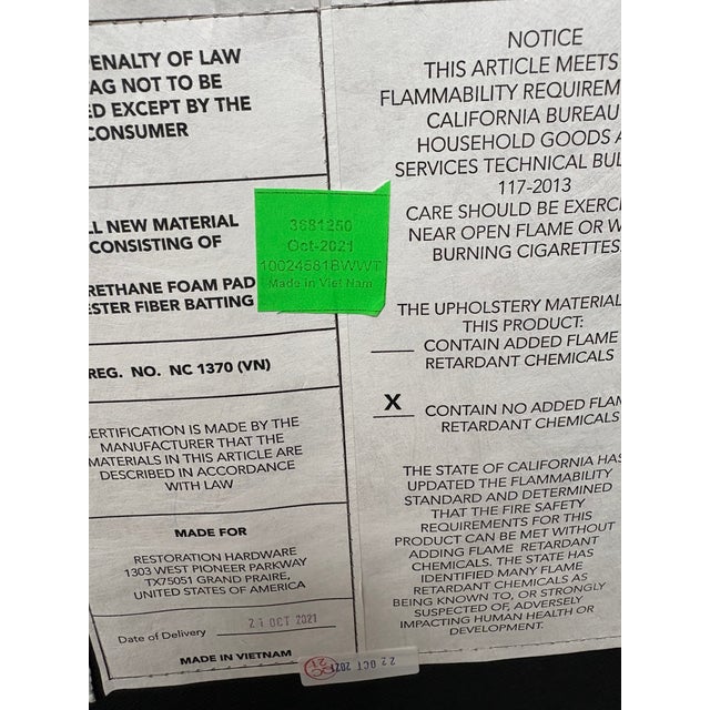 Restoration Hardware – Ella Fabric Dining Side Chairs (Set of 4) Finish: Waxed Brown Oak Fabric: Perennials® Performance...