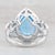8.11ctw Pear Topaz Diamond Halo Cocktail Ring 18k White Gold Size 5.25 For Sale - Image 4 of 8