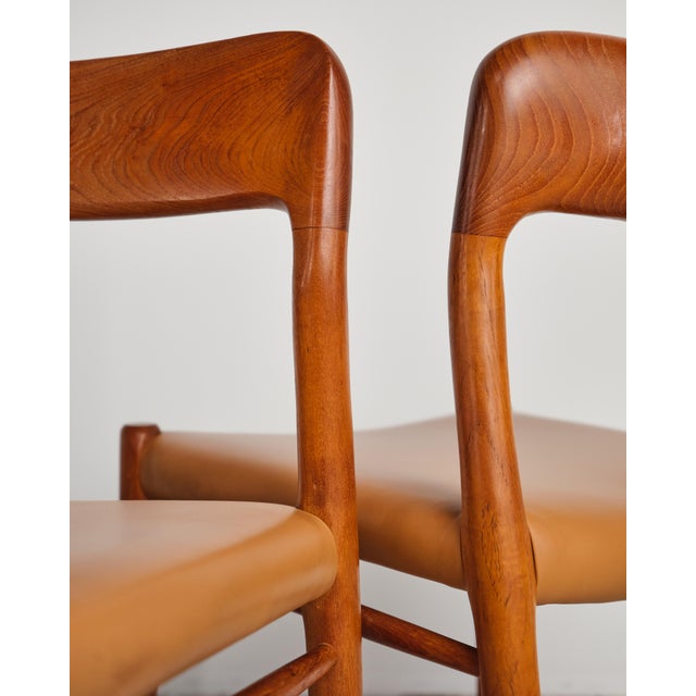Mid-Century Danish Model 75 Dining Chairs in Teak by Niels Møller for J.L. Møllers, 1950s, Set of 4 For Sale - Image 15 of 17