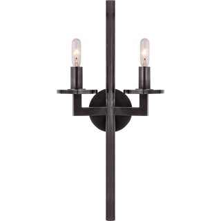 Kelly Wearstler for Visual Comfort Signature Liaison Double Sconce in Bronze For Sale