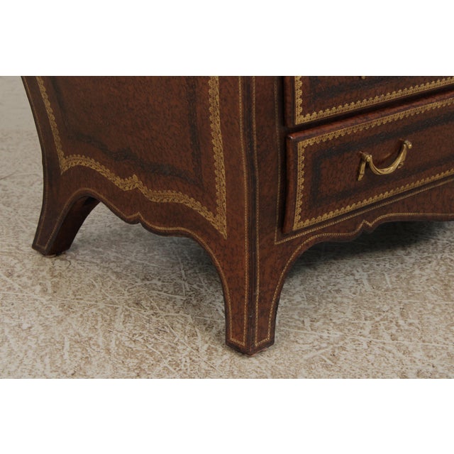 Maitland Smith Leather Wrapped Secretary Desk For Sale - Image 12 of 18