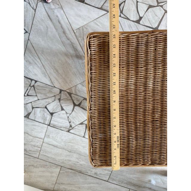 Vintage Cane Side Table Stand Bamboo Design 1970s Retro Tiki For Sale In Phoenix - Image 6 of 7