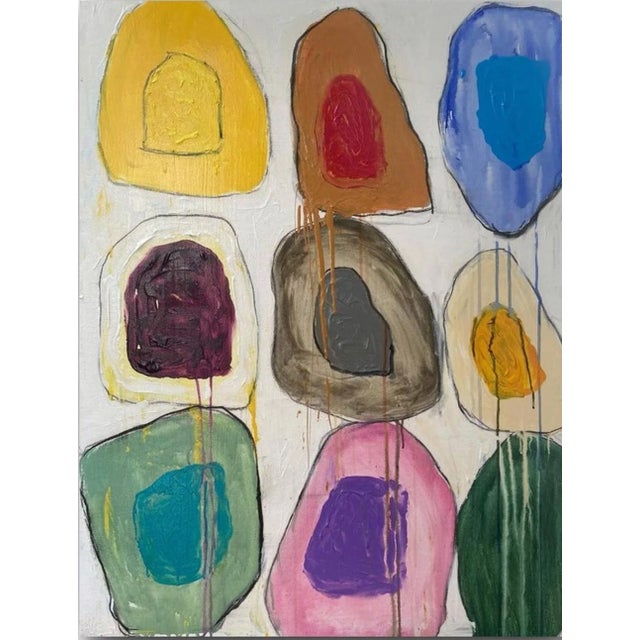 "Large Gridish #25" Contemporary Multimedia Abstract Painting by G. Campbell Lyman For Sale