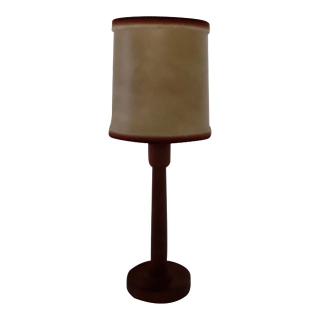 Solid Teak Table Lamp, 1970s For Sale