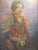 Intriguing art and culture. A portrait of a Tribal man, oil on canvas, wearing folk colorful outfit, and incredibly...