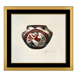 Late 20th Century Acoma Polychrome Bowl, Patricia Dobson For Sale
