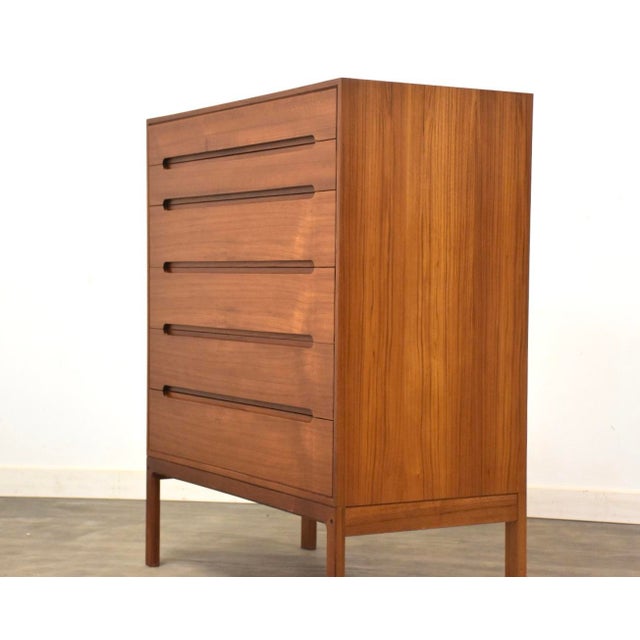 Mid-Century Modern 1960s Arne Wahl Iversen Danish Modern Teak Tall Dresser For Sale - Image 3 of 10