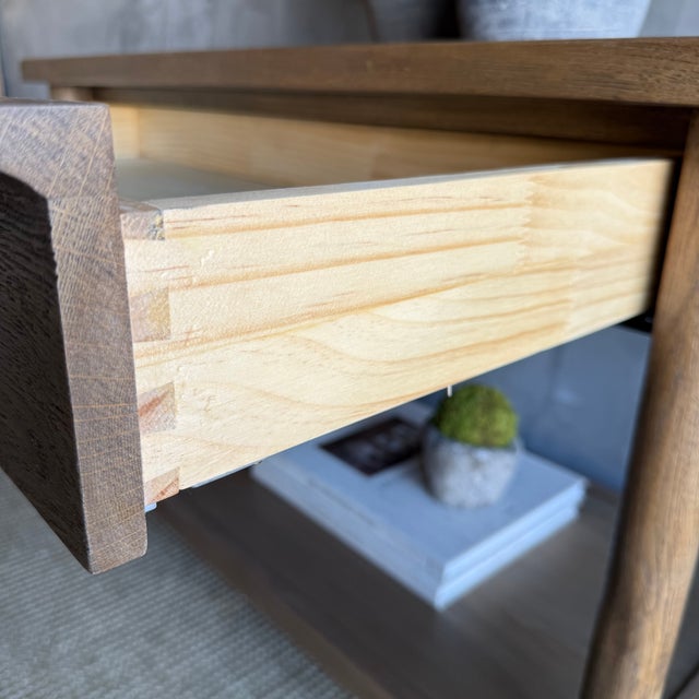 Denmark White Oak Night Stand With Soft Close Drawer in Montana Brown For Sale - Image 10 of 11