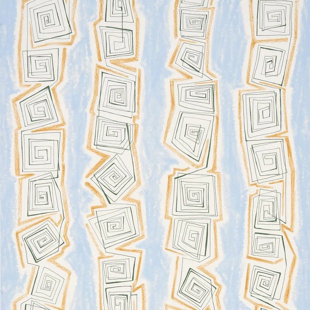 Sample - Schumacher X Backdrop Taboo Wallpaper in Sky For Sale