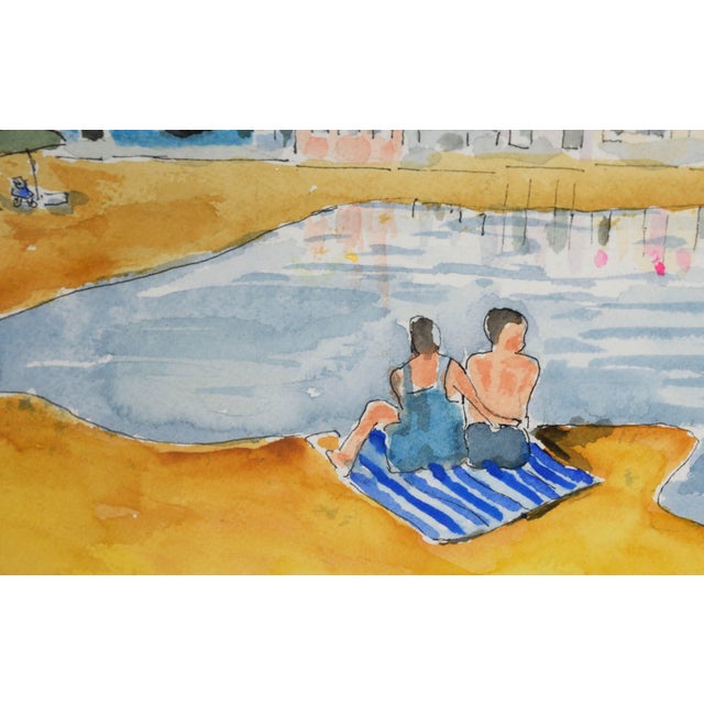 Capitola Beach, California - Original Watercolor on Paper Beautiful watercolor painting of Capitola Beach by Ken L....