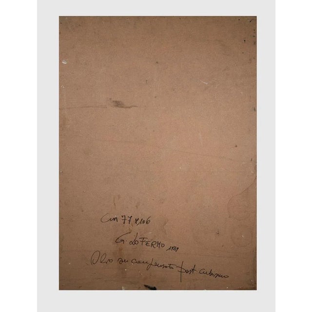 Contemporary Giorgio Lo Fermo, Post Cubism, Oil on Plywood, 1989 For Sale - Image 3 of 4