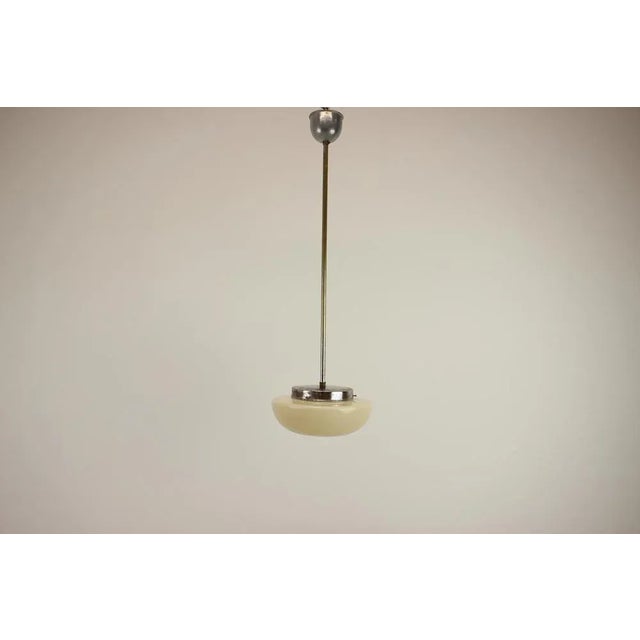 Functionalist / Art Deco Hanging Light, Former Czechoslovakia, 1930s For Sale - Image 9 of 13