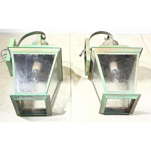 Pair of Vintage Solid Brass Lanterns - Timeless Elegance for Your Home For Sale - Image 13 of 18