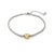 Silver Gold Heart Charm Diamond Tennis Bracelet For Sale - Image 8 of 8
