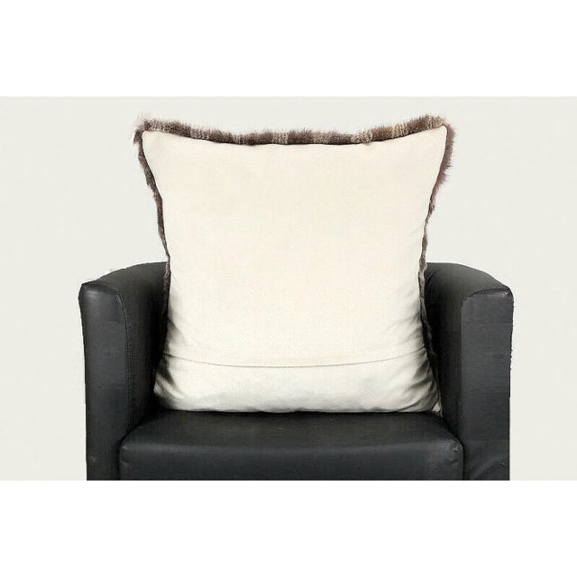 Dyed Check Buffalo Plaid Natural Fur Pillow For Sale - Image 11 of 12