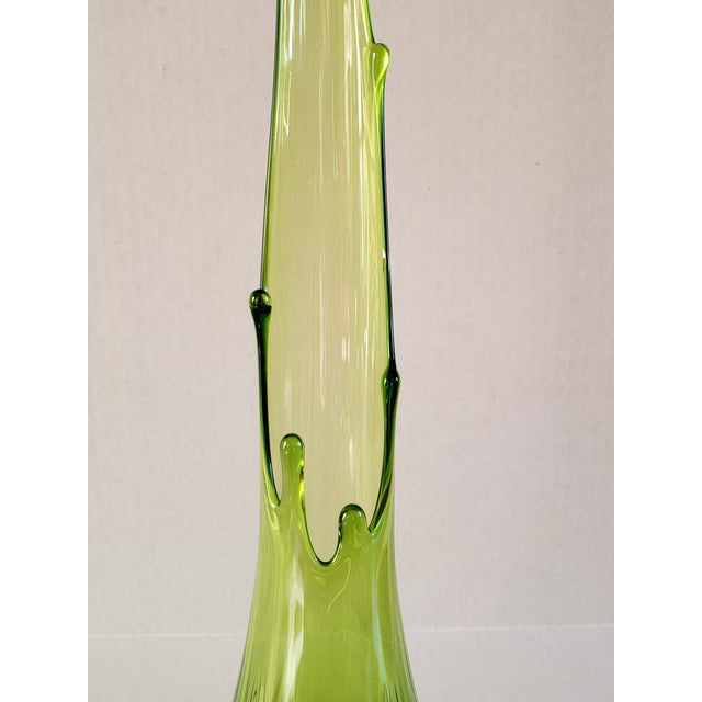 Mid Century Modern l.e Smith Viking Glassware Green Swung Vase Chairish