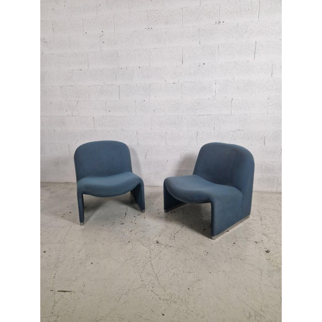 Metal Powder Blue Alky Chairs attributed to Giancarlo Piretti for Anonima Castelli, 1970s, Set of 2 For Sale - Image 7 of 14