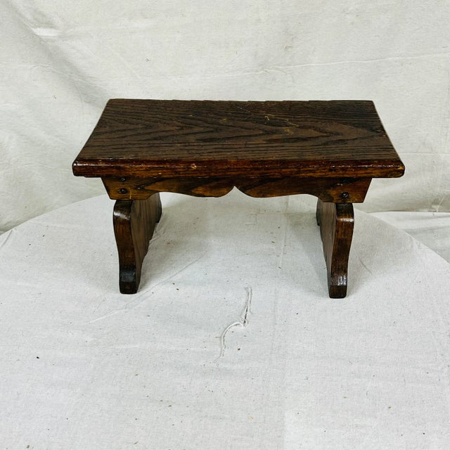 Handmade Mid Century oak tabletop plant stand. Could be used as foot rest. Measures 16” w x 9” d x 8.25” h