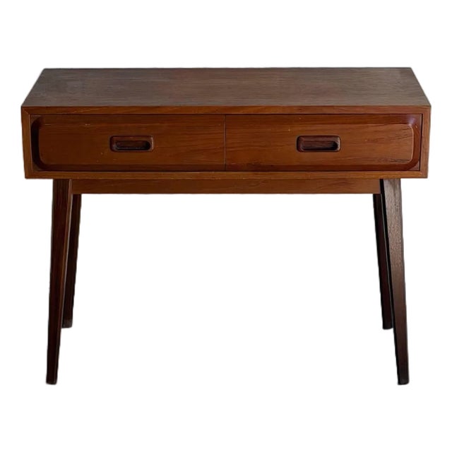 Vintage Swedish Teak Console Table by Glas & Trä Scandinavian Modern Side Table For Sale