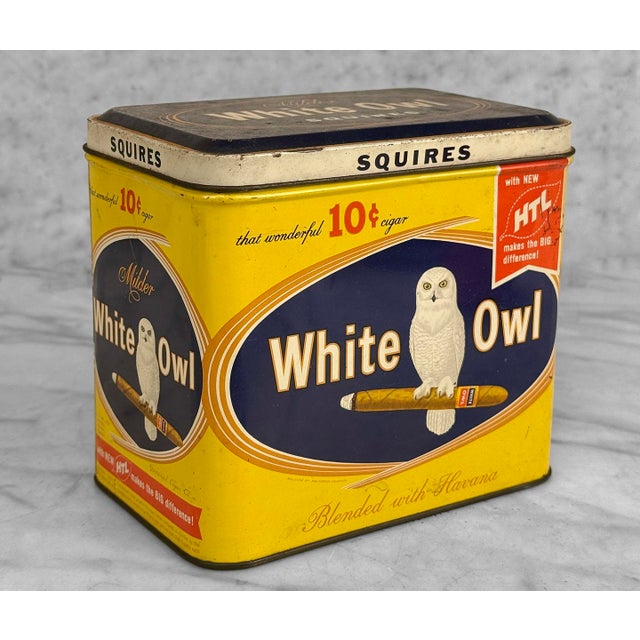 Traditional Vintage Traditional Cigar Advertising White Owl Tobacco Tin For Sale - Image 3 of 10