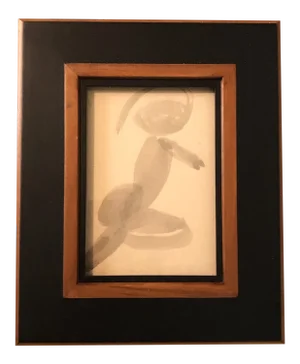 Vintage Original Nude Abstract Watercolor Painting Wood Photo Frame