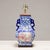 Mid 20th Century Blue and White Porcelain Table Lamp with Hand-Painted Court Scenes For Sale - Image 5 of 12