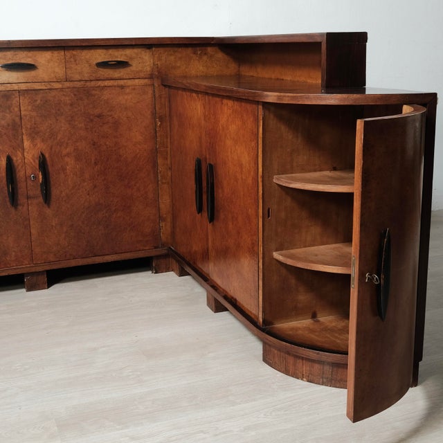Vintage Rationalist Wooden Corner Sideboard, 1940s, Set of 2 For Sale - Image 9 of 18