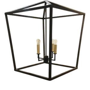 Currey & Co. Modern Black Textured Metal Large Denison Lantern