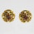 Modern Henry Perichon Gilt Metal Jeweled Pair of Clip Earrings For Sale - Image 3 of 6