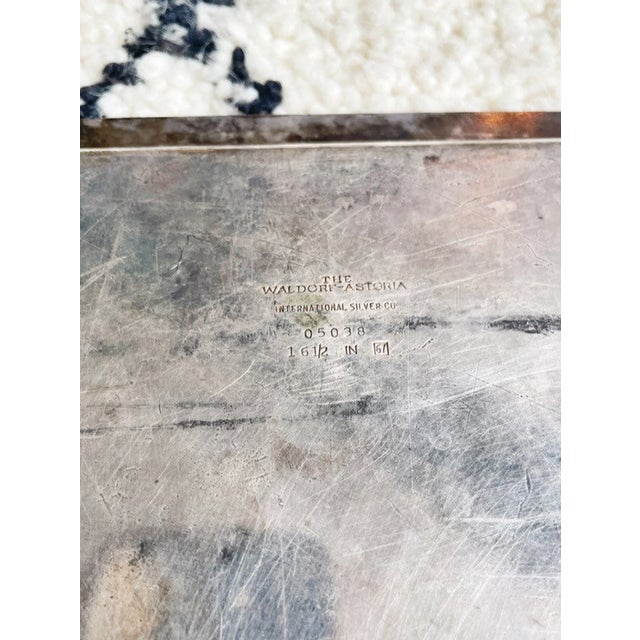 1960s 1967 Silver Serving Tray From the Waldorf-Astoria Hotel For Sale - Image 5 of 7