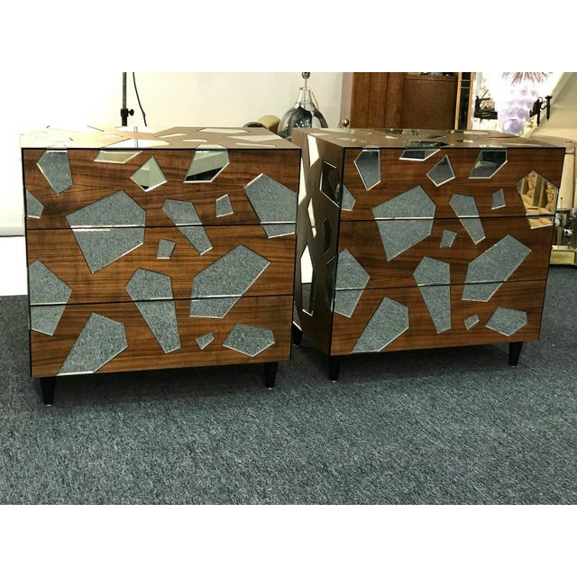 Early 21st Century Mirrored Commodes or Side Tables - a Pair For Sale In Philadelphia - Image 6 of 6