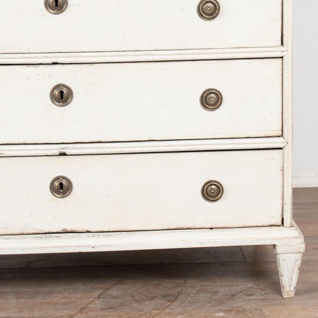 19th Century White Swedish Pine Chest of Four Drawers For Sale - Image 14 of 15