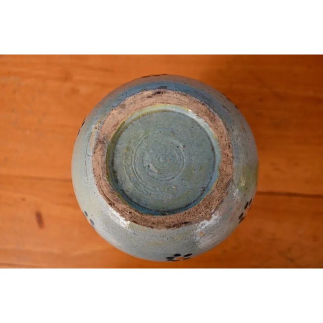 Rustic Antique Glazed Earthenware Open Neck Vase For Sale - Image 3 of 9