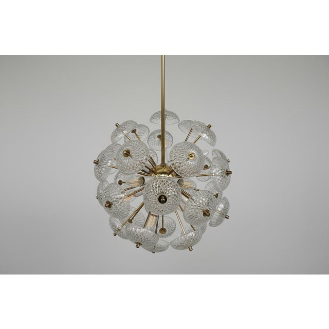 Mid-Century Modern Mid-Century Glass Dandelion Chandelier from Kamenický Šenov, Former Czechoslovakia, 1960s For Sale - Image 3 of 7