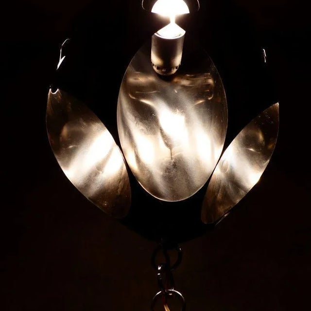 Silver Mid-Century Italian Ceiling Lamp For Sale - Image 8 of 17