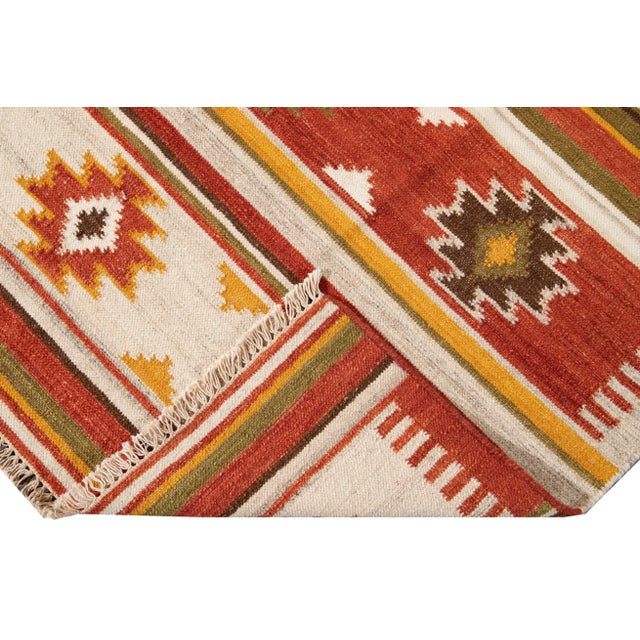 21st Century Modern Kilim Rug 4 '7'' X 6' 6''. For Sale - Image 4 of 10
