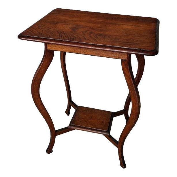 Antique Arts & Crafts Walnut Side Table with Drawer For Sale