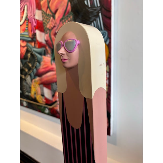 Pair of painted wooden sculptures by J.W. Eaton.