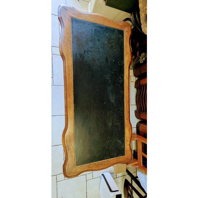 1960s Antique Louis XV Style Writing Desk Leather Top For Sale - Image 5 of 10