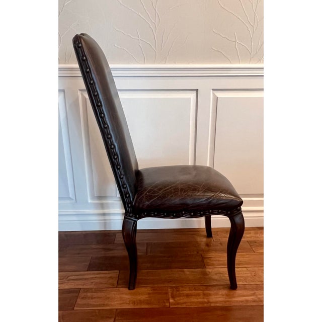 Pottery Barn Calais Distressed Leather Dining Chairs Set of 10 Chairish