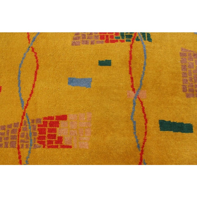 Mid 20th Century Mid-Century Modern Rug Turkish Carpet in Bright Yellow Red Blue Green & Pink For Sale - Image 10 of 13