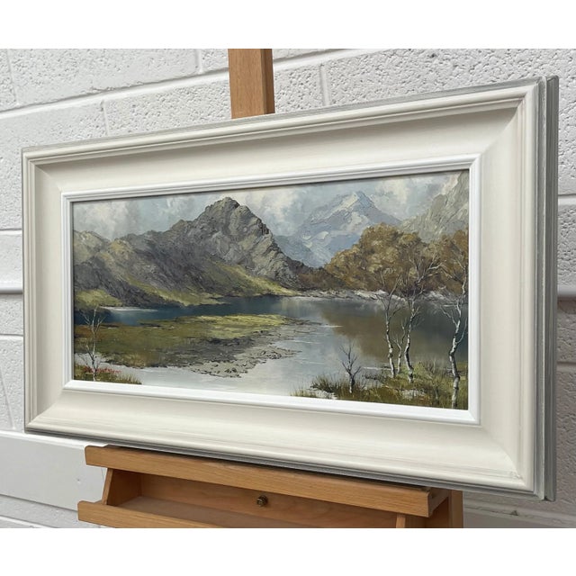 Charles Wyatt Warren, Mountain Lake Landscape Impasto Oil Painting by 20th Century British Artist, Mid-20th Century For Sale - Image 10 of 13