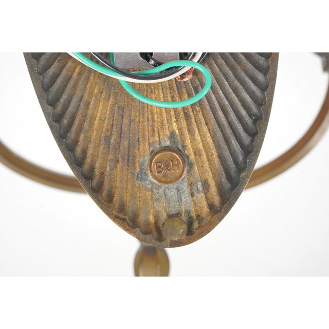 Bronze Antique Art Deco Bradley & Hubbard Bronze Wall Sconces - a Pair For Sale - Image 8 of 8