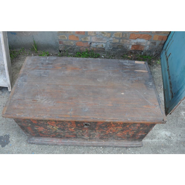 Antique Hungarian Pine Blanket Chest For Sale - Image 5 of 9