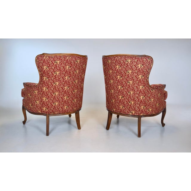 Carved Walnut Bergere Chairs, Louis XV Style, Upholstered, Usa For Sale In Philadelphia - Image 6 of 10