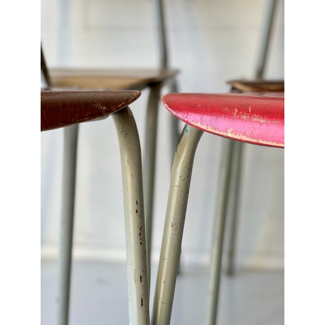 Vintage School Chairs, Set of 4 For Sale - Image 17 of 18
