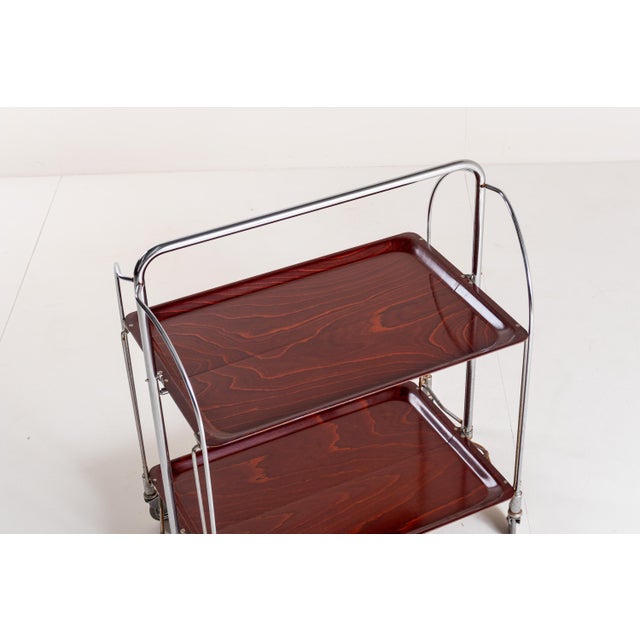 1960s Mid-Century Modern Folding Serving Trolley by Gerlinol, 1960s For Sale - Image 5 of 12
