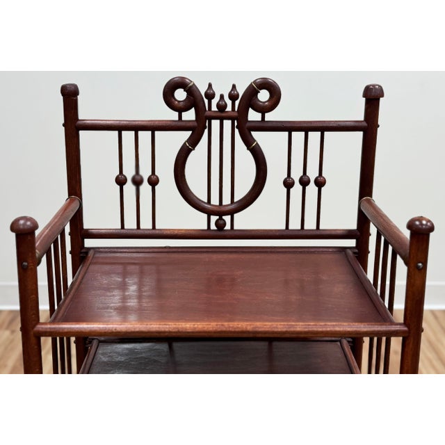 Antique Mahogany Lyre Motif Bookshelf Etagere For Sale - Image 9 of 11