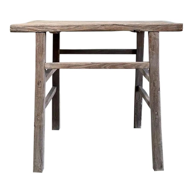 Elm Wood Console Table For Sale