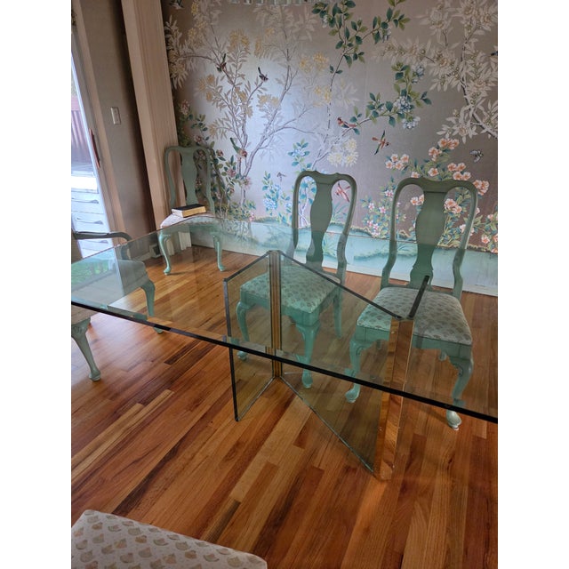1970's Leon Rosen Pace Collection Glass & Brass Dining Table For Sale In New York - Image 6 of 18